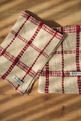(Çoklu Set) Bordo Kareli Mutfak Havlusu 50x40 - 3