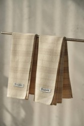 (Çoklu Set) Sütlü Kahve Çizgili Mutfak Havlusu 45x55 - 2