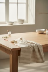 (Çoklu Set) Sütlü Kahve Çizgili Mutfak Havlusu 45x55 - 3