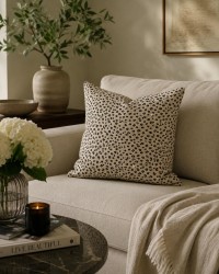 Kahve Leopar Pamuk 45x45 Kırlent Kılıfı - 2