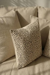 Kahve Leopar Pamuk 45x45 Kırlent Kılıfı - 6