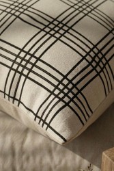 Siyah Ekose Pamuk 45x45 Kırlent Kılıfı - 4