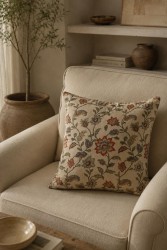 Su Yeşili Pamuk 45x45 Kırlent Kılıfı - 3