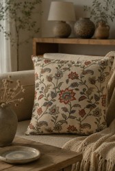 Su Yeşili Pamuk 45x45 Kırlent Kılıfı - 5