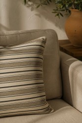 Yeşil Şeritler Pamuk 45x45 Kırlent Kılıfı - 6